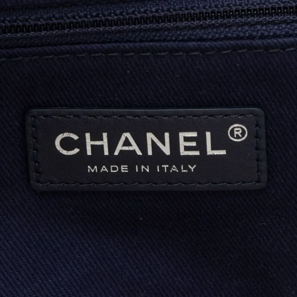 Chanel Quilted Denim Coco Handle Shopping Tote